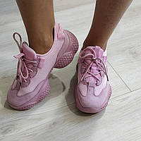Кроссовки женские для спортзала, цвет розовый, из текстиля и замши, 39 размер