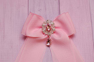 Бант для волосся Заколка з бантом рожевий 452  об