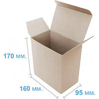 Коробка картонная высокая самосборная 160 x 95 x 170, для бутылки коробка длинная, коробка тубус