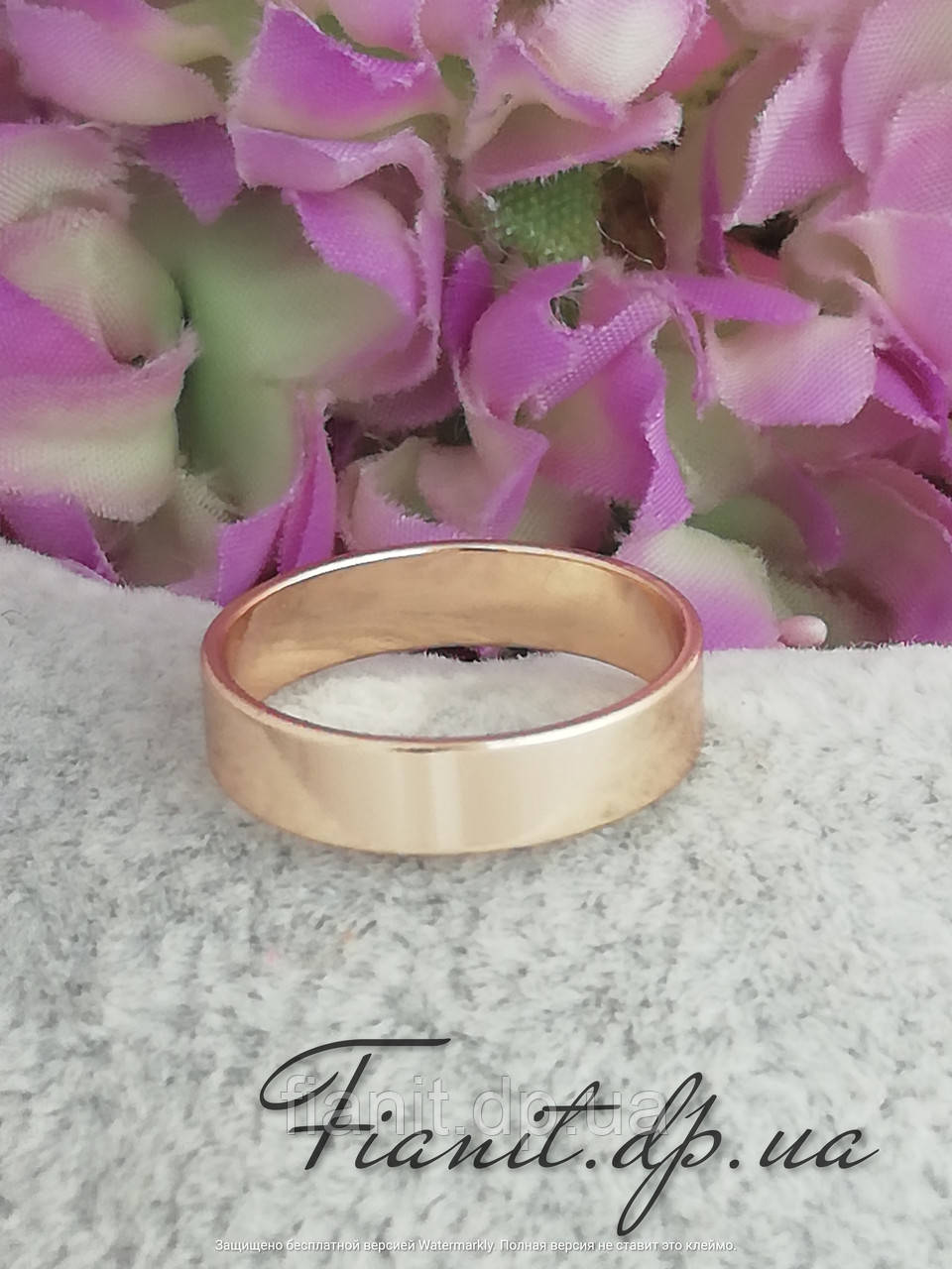Обручальное кольцо Американка р. 15,5 ширина 5 мм Xuping медицинское золото 18к - фото 1 - id-p1238726248
