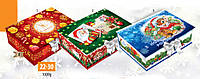 Новогодняя подарочная упаковка для конфет, Рождественская шкатулка с лентой, 1000 грамм