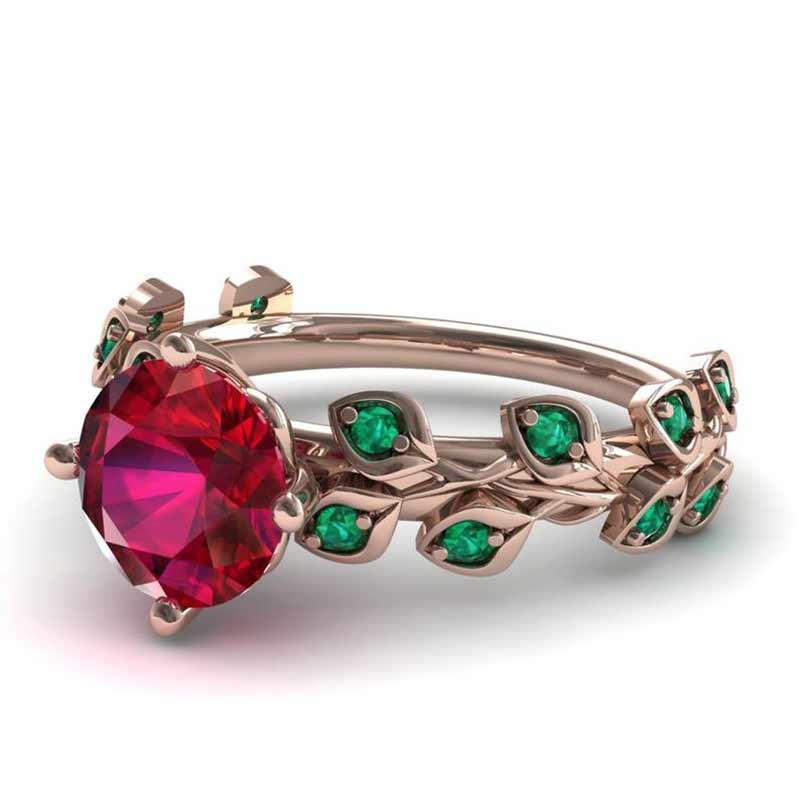 Роскошные кольца в виде растения для женщин со стилем, романтический дизайн, размер 16 - фото 2 - id-p1466062499