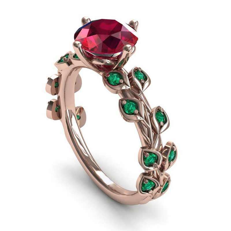 Роскошные кольца в виде растения для женщин со стилем, романтический дизайн, размер 16 - фото 1 - id-p1466062499