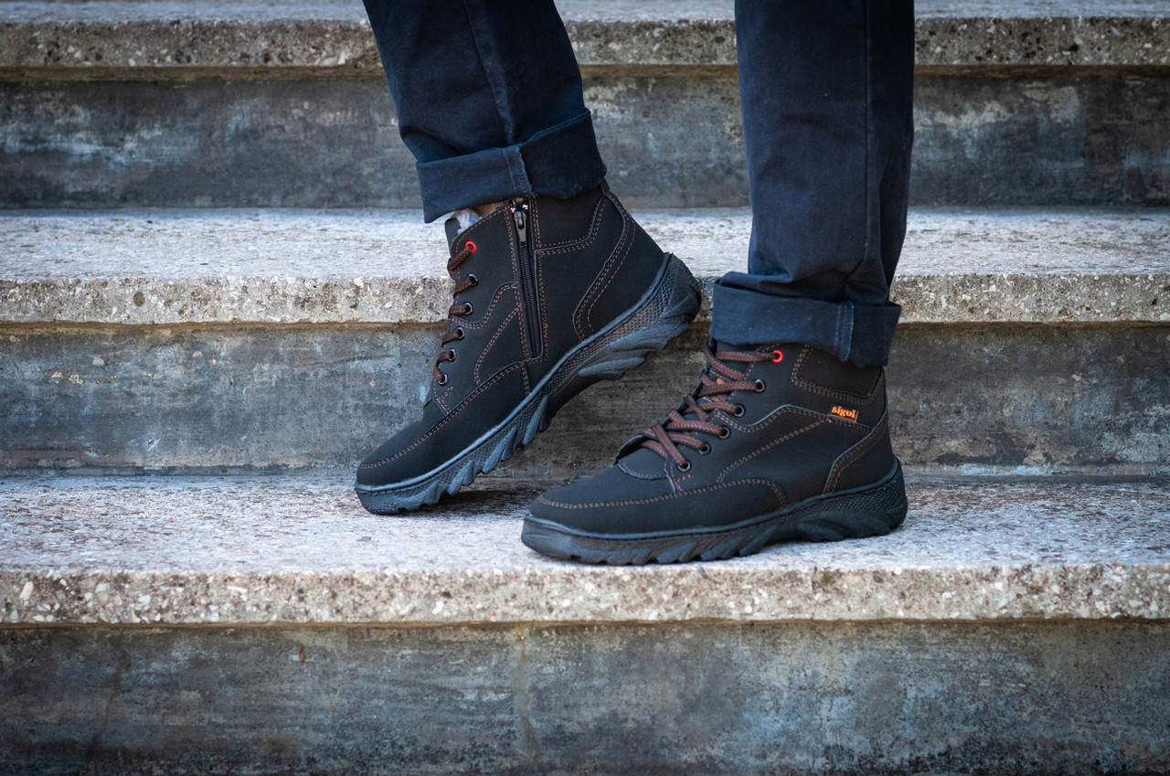 Черевики чоловічі зимові еко-нубук