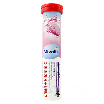 Вітаміни ДМ Міволіс залізо+вітамін С DM Mivolis eisen+vitamin C 82g 70шт/ящ (Код: 00-00006217)