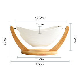 Фруктовниця керамічна. Модель RD-6865 Білий, 29х13 см