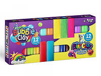 Набор воздушный и шариковый пластилин AIR CLAY+BUBBLE CLAY 12+12, укр., застывающий, 12 цветов, , Danko Toys (ARBB-02-01U)