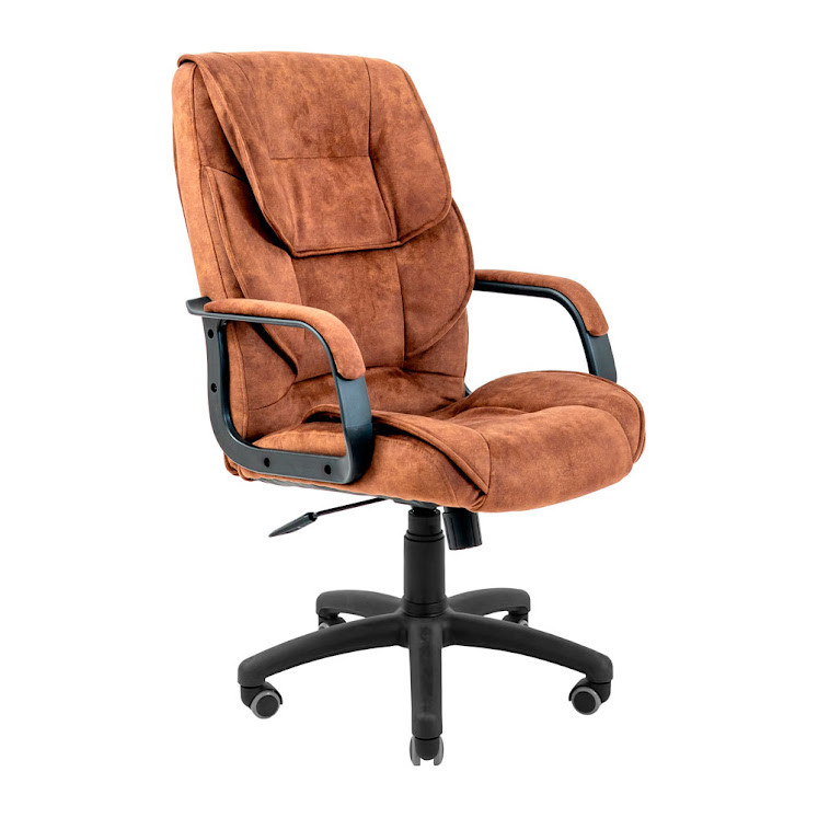 Крісло офісне Фоксі пластик підлокітники рич механізм Tilt тканина Мідна (Richman ТМ)