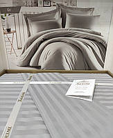 Серый комплект постельного белья, евро размер, из сатин Делюкс, Карина, Турция