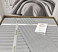 Сірий комплект постільної білизни, євро розмір, із сатин Делюкс, Карина, Туреччина, фото 3
