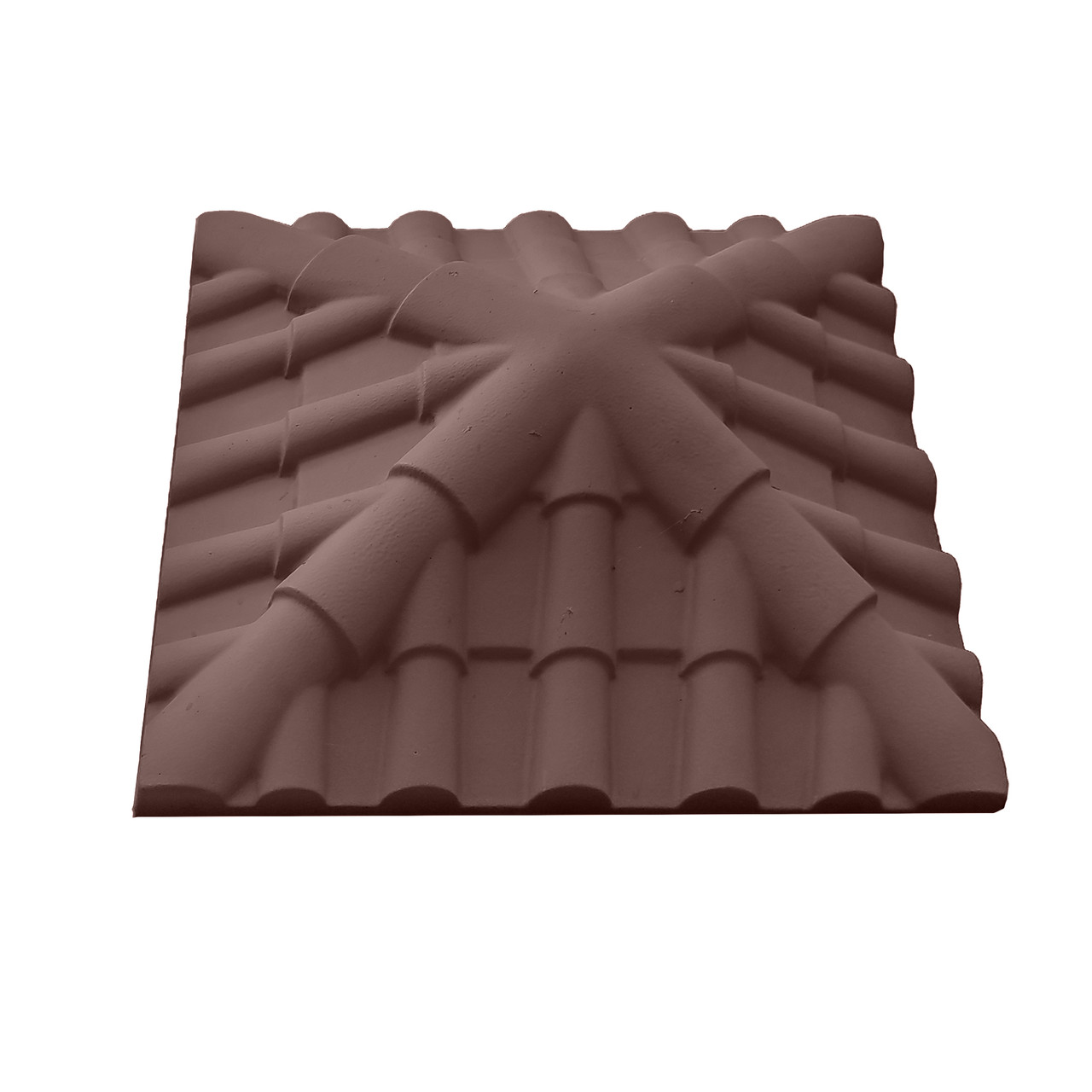 Кришка для стовпчика лита Черепиця коричнева фарбована лак 34*34*9,5 П, фото 1