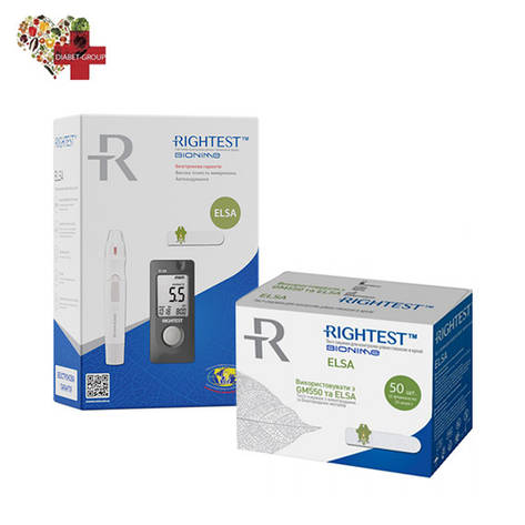Глюкометр Bionime Rightest Elsa + 50 тест смужок Біонайм Элса, фото 1
