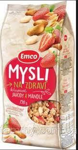 Мюслі Emco Mysli na Zdraví Jahody a mandle 750 г.
