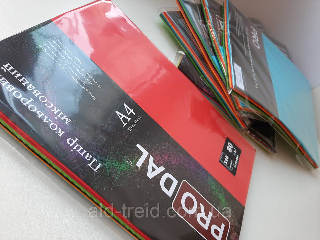 Папір кольоровий А4 160г/м2 Prodal міксований (інтенсив) 5 кольорів - 100 арк/пач