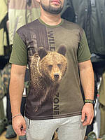 Мужская футболка с принтом медведя Silent Hunter