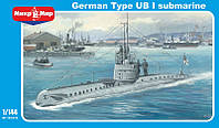 Пластикова модель 1/144 Mikro Mir 144-016 німецький підводний човен UB-1