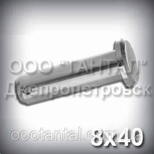 Палець — вісь 8х40 DIN 1444 В (ГОСТ 9650-80 тип 6) ISO 2341 сталевий оцинкований