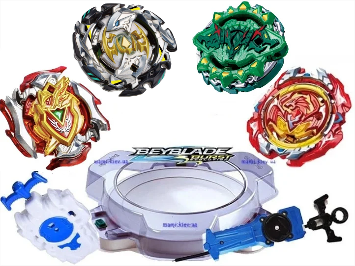 Набір Beyblade бейблейдов Ахіллес + Фенікс + Імператор + Кербеус + Арена аналог Tommy Takara
