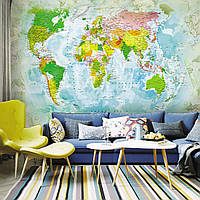 Фотообои фреска "Современная карта мира"