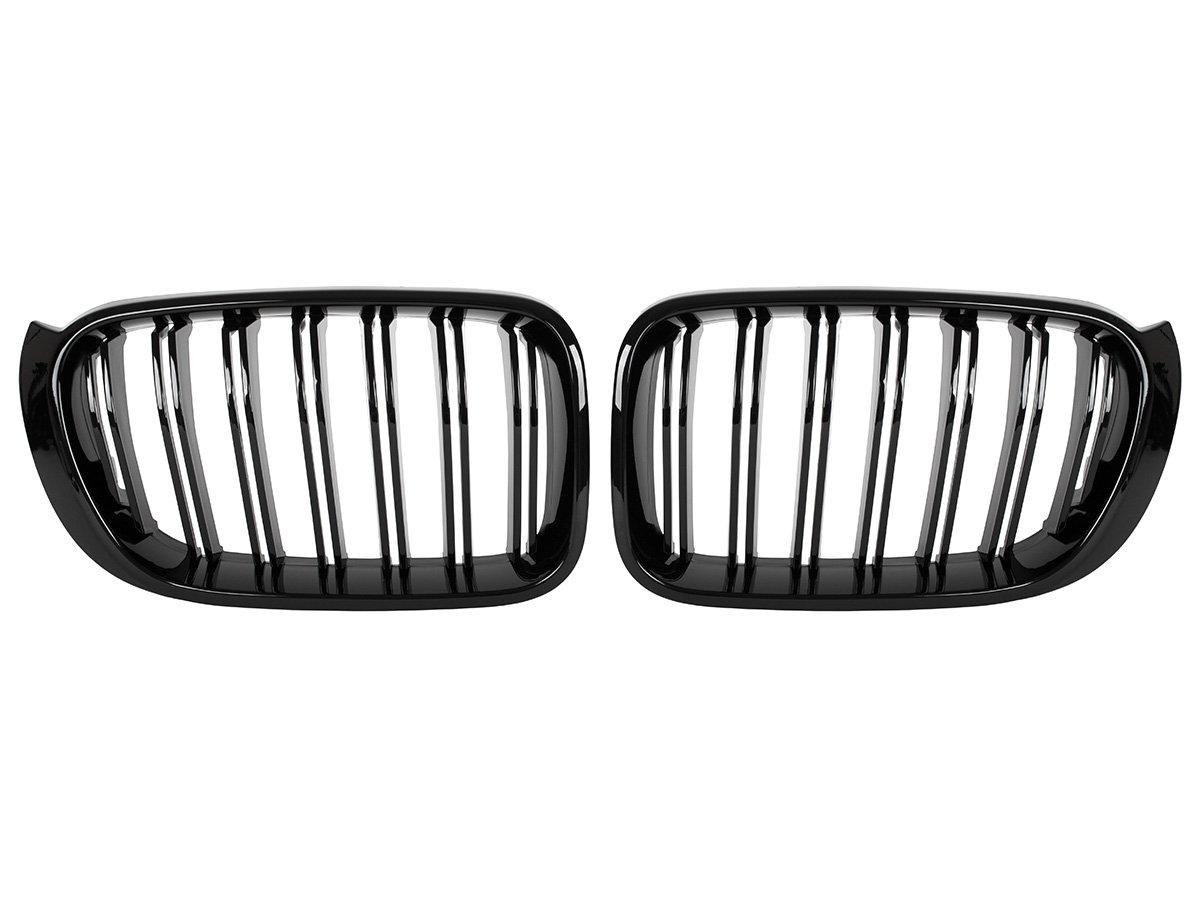 BMW X3 F25 14-17 решітка між фарами (ніздрі) лівий + правий комплект. BLACK GLOSSY DOUBLE BAR