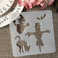 Трафарет Хелловін 13 на 13 см сірий