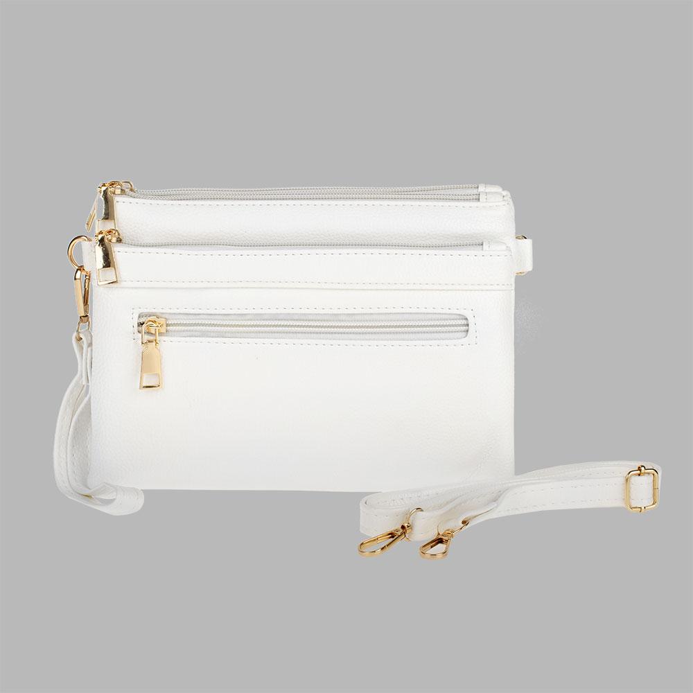 Жіноча сумочка через плече JBL 4 відділення на блискавці біла, фото 1