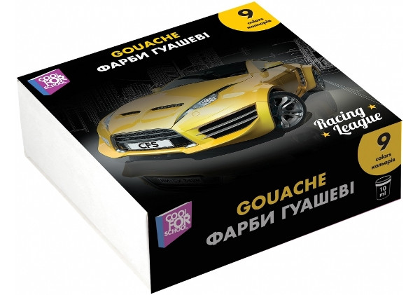 Краска гуашевая Racing League, 9 цветов (по 10 мл) CF60146