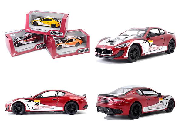 Дитяча колекційна машинка Kinsmart Maserati GranTurismo MC Stradale KT5395FW метал інерційна відчиняються двері іграшка