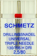 Игла тройная универсальная №80/2,5мм SCHMETZ Германия быт шв маш наб=1игла