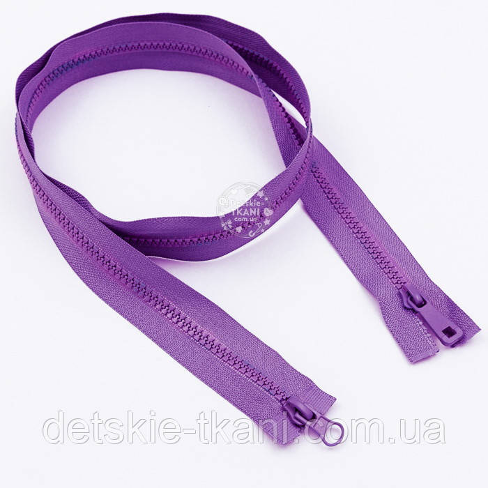 Блискавка тракторна тип 5 з двома бігунками, фіолетового кольору, довжина 100 см, фото 1