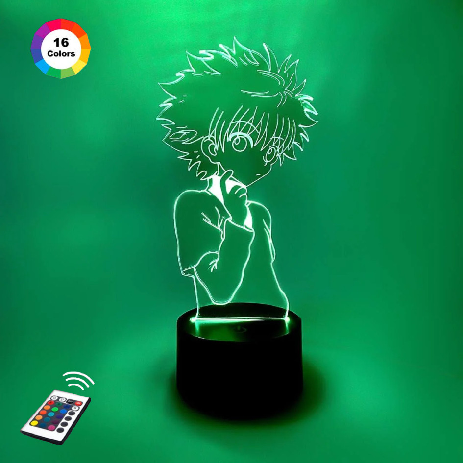 3D нічник "Киллуа Золдик" (ВОЛІЧНЕ ЗОБРАЖЕННЯ)+ пульт ДК + мережевий адаптер + батарейки (3ААА) 3DTOYSLAMP