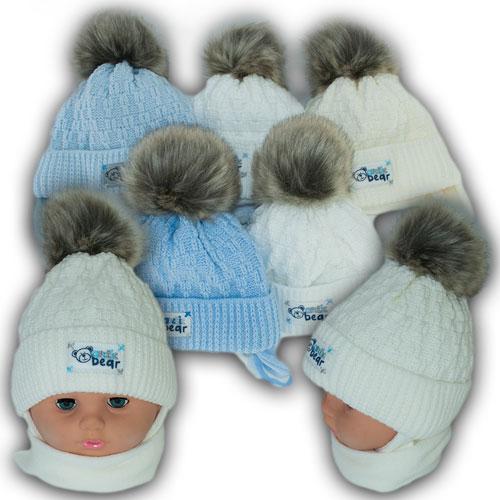 ОПТ Дитячий комплект — шапка та шарф для хлопчика, р. 38-40 (5 шт./набір), фото 1