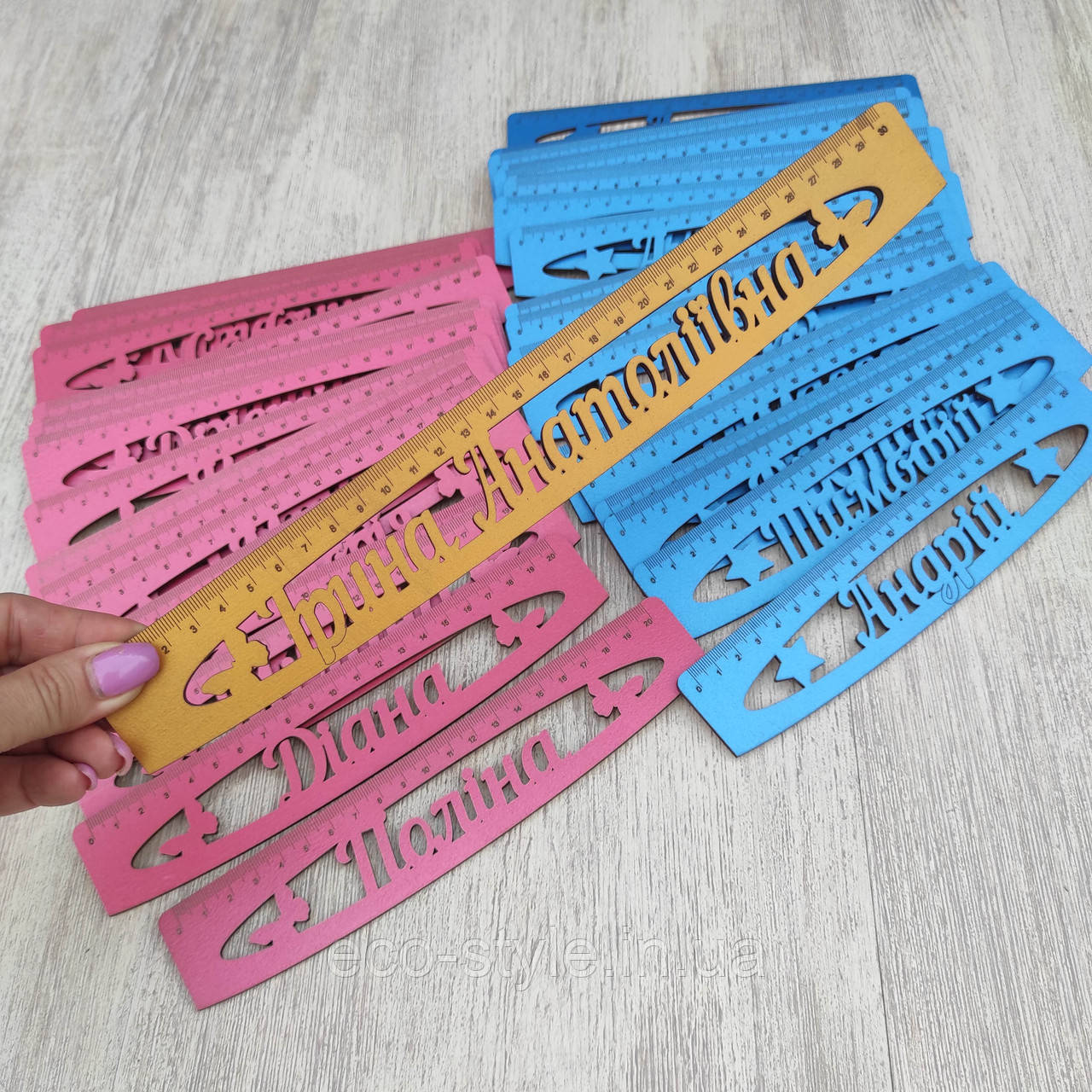 Іменна лінійка для школяра та лінійка для вчителя, лінійка з іменем, подарунок до школи, подарунок першокласнику, фото 1
