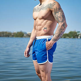 Чоловічі купальні плавки шорти швидковисихні пляжні, чоловічі пляжні купальні шорти сині