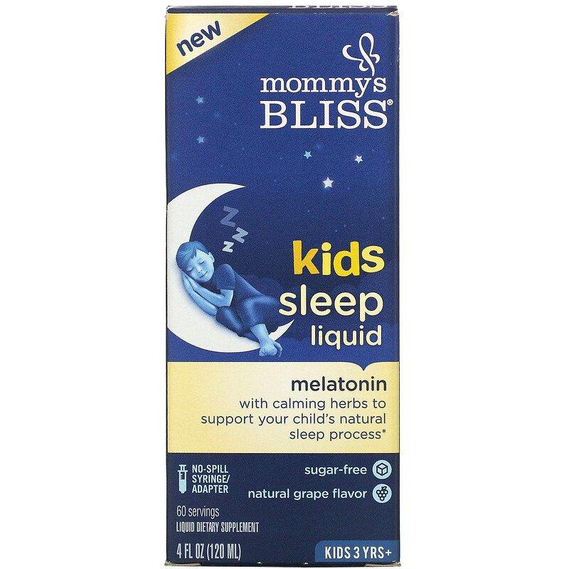 Mommy's Bliss, дитячий сироп для покращення сну, мелатонін для дітей від 3 років, натуральний виноград, 120 мл