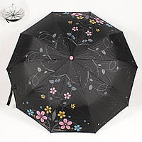 Зонт женский складной черный полуавтомат Calm rain