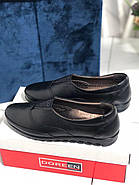 Туфлі жіночі  Doren 20206-000-siyah шкіряні на низькому ходу 37, фото 3
