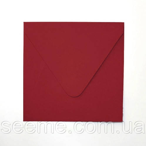 Конверт 140x140 мм, колір бордо, КОМПЛЕКТ 10 шт.