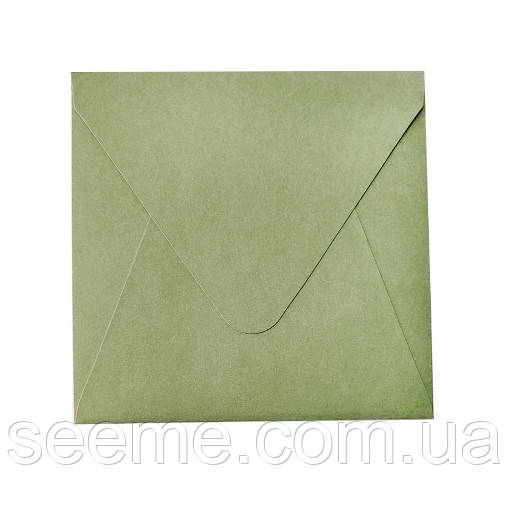 Конверт 165x165 мм, колір зелений чай, КОМПЛЕКТ 10 шт.