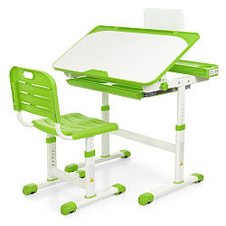 Парта учнівська дитяча Bambi M 3823A-5 колір Зелений <unk> Комплект парта та стілець з регулюванням висоти та нахилу