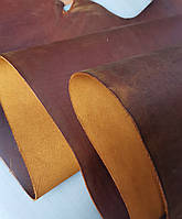 Натуральная матовая кожа Крейзи Хорс ( Crazy Horse ) 1 сорт , цвет каштан (коричневый ) 1.4-1.6 мм