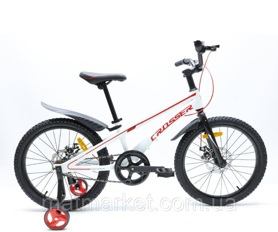 Дитячий магнієвий велосипед Crosser BMX 20 дюймів. Магнієвий сплав. Колір білий, фото 1