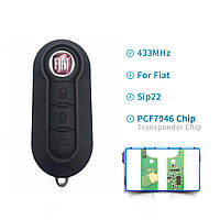 Викидний ключ Fiat 3 кнопки 433 Mhz, лезо SIP22