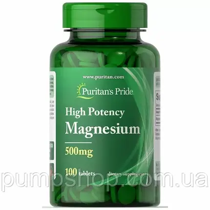Магнія оксид Puritan's Pride Magnesium 500 мг 100 таб., фото 2