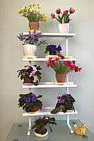 Підставка для квітів BeStand «SLIM XL - 500» на 4 полички 50 см * 11 см, висота 95 см, колір білий.