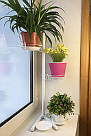 Підставка для квітів BeStand "КЕТ 80" з рухомими кошиками Ф17 см, висота 83 см, колір білий