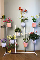 Підставка для квітів BeStand "ФРЕГАТ 100" з рухомими кошиками Ф17 см, висота 103 см, колір білий.