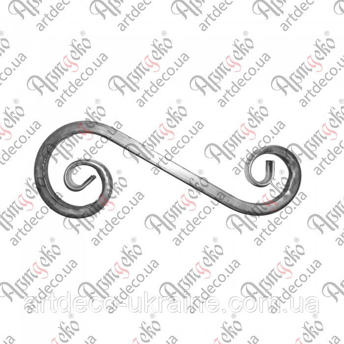 Кований завиток з труби 455х170х20 Арт. 12.700, фото 1