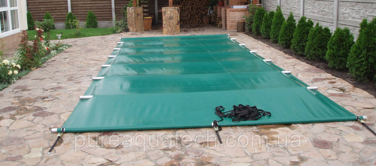 Зимове ПВХ-накриття для басейну з алюмінієвими напрямними
