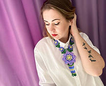 Кольє ручної роботи Бузкова ніжність